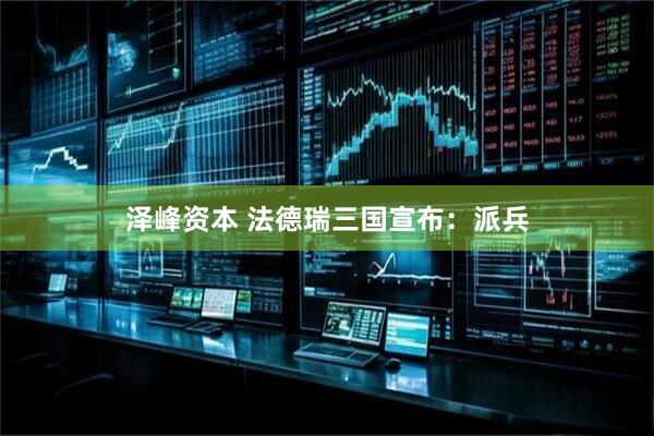 泽峰资本 法德瑞三国宣布：派兵